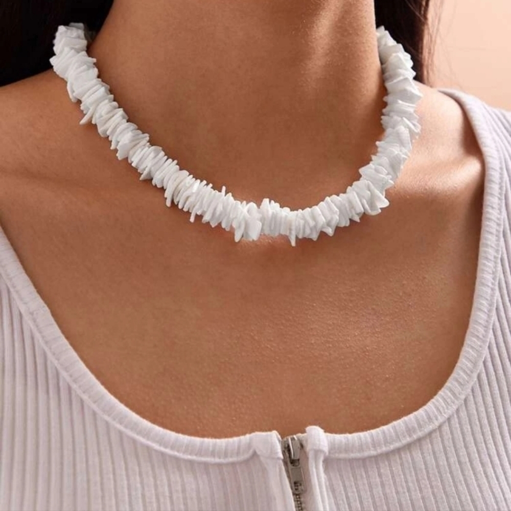 White Puka Shell Beads Necklace